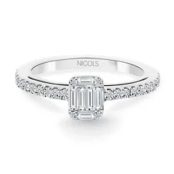 Anillo Diamantes Minerva 0.45 Oro Blanco