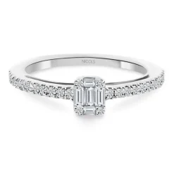 Anillo Diamantes Minerva 0.40 Oro Blanco