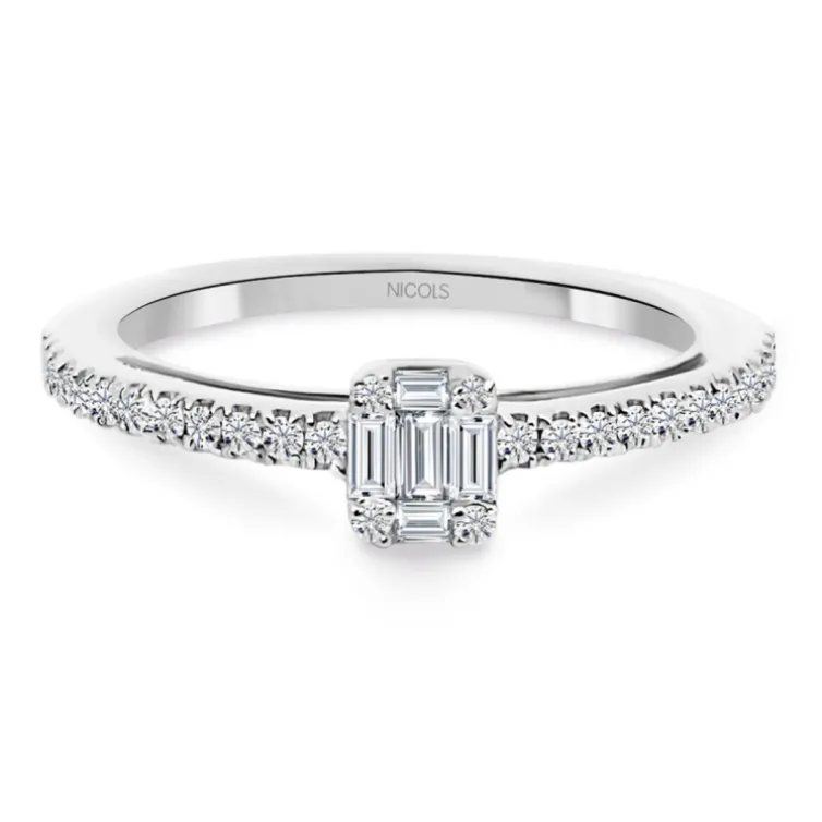 Anillo Diamantes Minerva 0.40 Oro Blanco