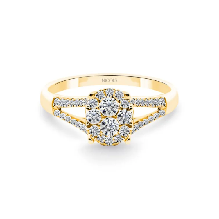 Anillo Diamantes Olivia 0.55 Oro Amarillo