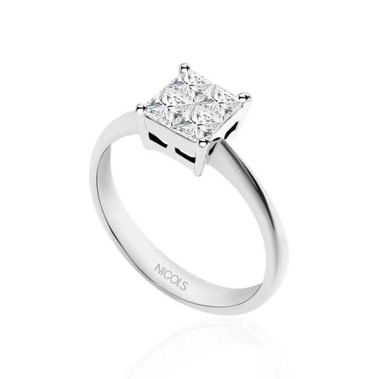Anillo Diamantes Princess 0.65