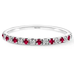 Anillo Diamantes Rubi Azalea 0.12 Oro Blanco