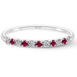 Anillo Diamantes Rubi Azalea 0.08 Oro Blanco