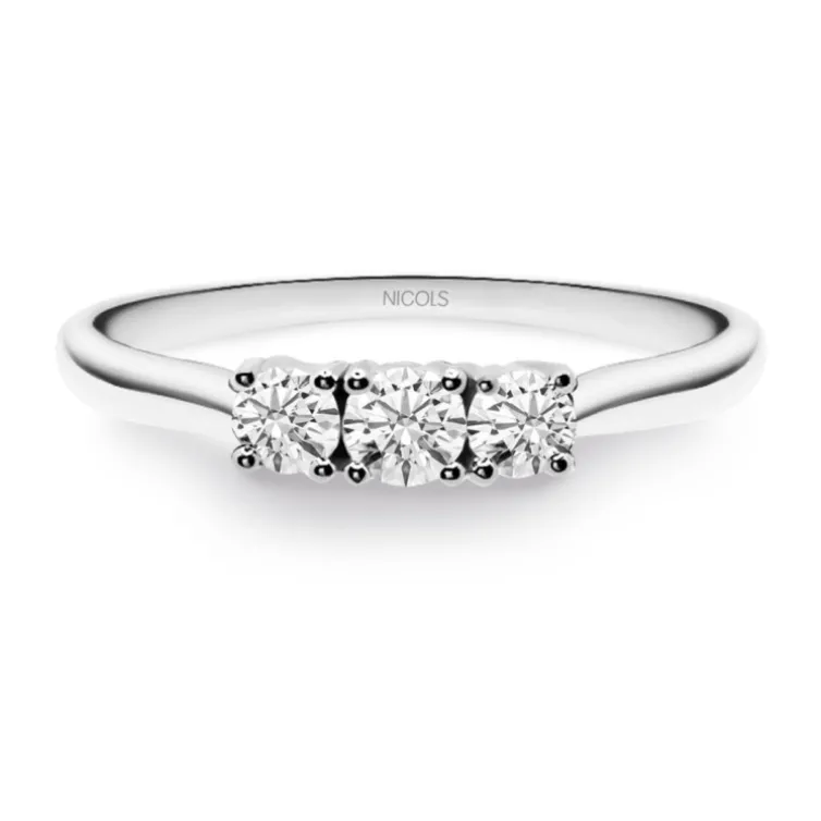 Anillo Diamantes Trilogy 0.50 Ct Oro Blanco