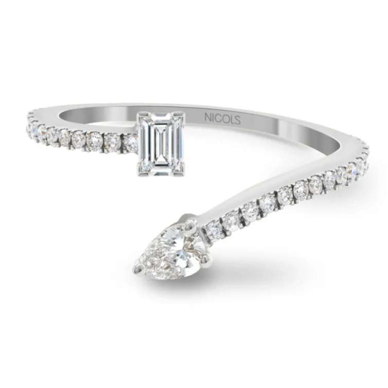 Anillo Diamantes Tu y yo Jasmine Oro Blanco