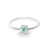 Anillo Diamantes y Esmeralda Camelia 0.11