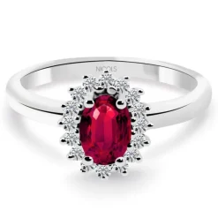 Anillo Diamantes y Rubi Dalia 0.50
