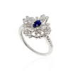 Anillo Diamantes y Zafiro Copo de Nieve