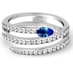 Anillo Diamantes y Zafiro Delicia