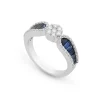 Anillo Diamantes Zafiros Love Female
