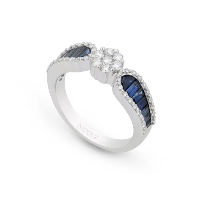 Anillo Diamantes Zafiros Love Female