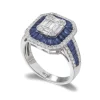 Anillo Diamantes Zafiros Sello Square