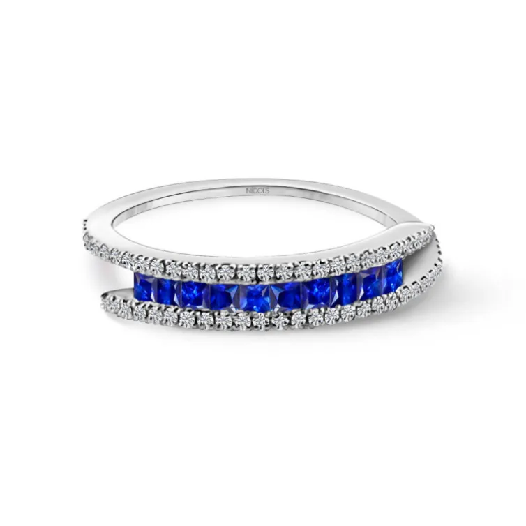 Anillo Diamantes Zafiros Amelia 0.35