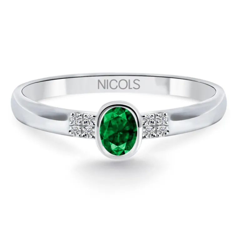 Anillo Esmeralda Aniversario Diamond Color