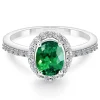 Anillo Esmeralda Dalia Sunset 1.00 Oro Blanco