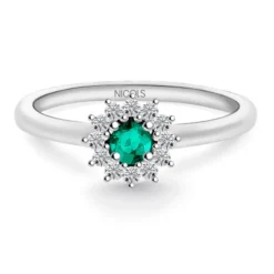 Anillo Esmeralda Margarita 0.25