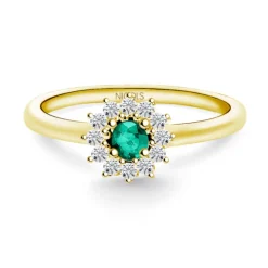 Anillo Esmeralda Margarita 0.25 Oro Amarillo