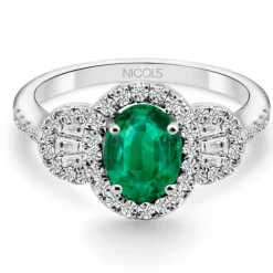 Anillo Esmeralda Oval Diamond Colour