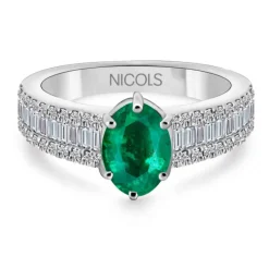 Anillo Esmeralda Oval Diamantes Lola 1,00 Quilates