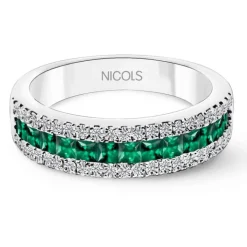 Anillo Esmeralda Princesa y Diamantes Amelia 0.30