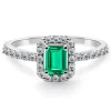 Anillo Esmeralda Sunset Rectangle 0.40Ct Oro Blanco