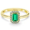 Anillo Esmeralda Sunset Rectangle 0.40Ct Oro Amarillo