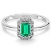 Anillo Esmeralda Sunset Rectangle 0.40Ct Oro Blanco
