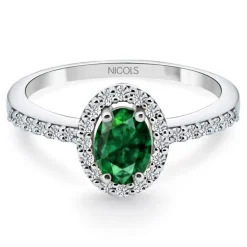 Anillo Esmeralda Verde Dalia Sunset 0.60