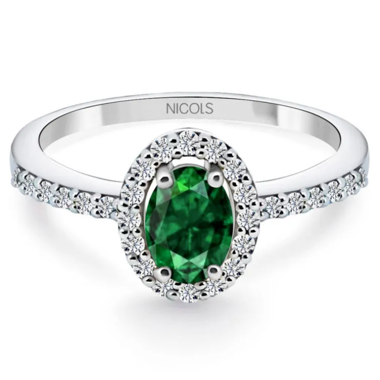 Anillo Esmeralda Verde Dalia Sunset 0.60