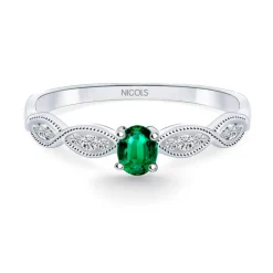 Anillo Esmeralda Wave