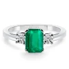 Anillo Esmeralda y Diamantes Tresillo Sunset 0,95ct.