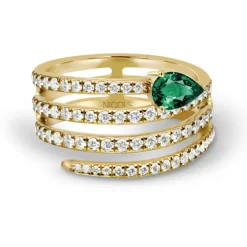 Anillo Esmeralda y Diamantes Delicia