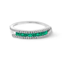 Anillo Esmeraldas y Brillantes Amelia 0.33