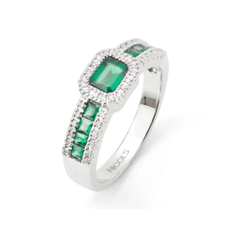 Anillo Esmeraldas y Diamantes Diamond Color