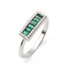 Anillo Esmeraldas y Diamantes Colour Line
