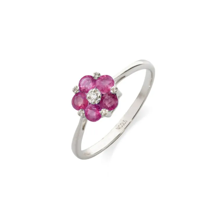 Anillo Flor Rubí Mini Details