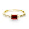 Anillo Granate Delphina Diamantes Oro Amarillo