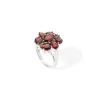 Anillo Granates Flowers