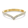 Anillo media alianza en V Oro amarillo y Diamantes