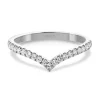 Anillo media alianza en V Oro blanco y Diamantes