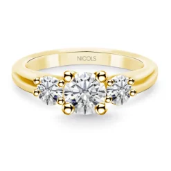 Anillo Megan Trilogy 0.80 Oro Amarillo