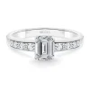 Anillo Minerva Talla Esmeralda Diamantes 0.85