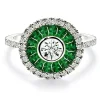 Anillo Ojo De Perdiz 0.75 Granate Verde