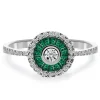 Anillo Ojo De Perdiz Granate Verde