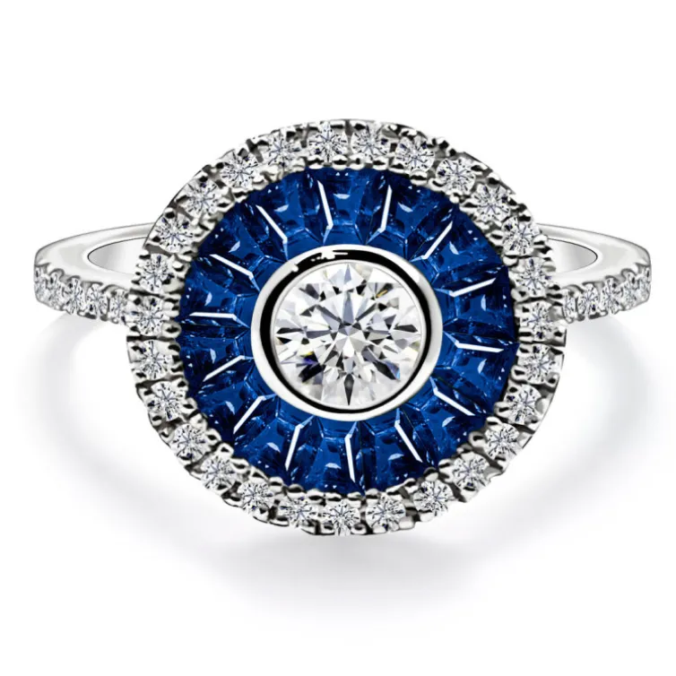 Anillo Ojo De Perdiz Zafiro 0.75
