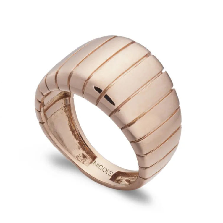 Anillo Oro Basic Gold Barras Media Caña Recta