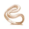 Anillo Oro Basic Gold Latigo Dos Ondas Cruzada