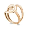 Anillo Oro Basic Gold Onda Cruzada Centro