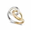 Anillo Oro Basic Gold Onda Fina Cruzada