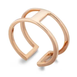 Anillo Oro Basic Gold Pulgar Doble Barra Unida
